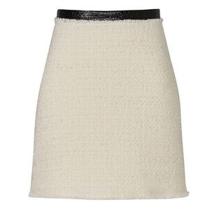 Rebecca Taylor Cream Textured Tweed Mini Skirt
